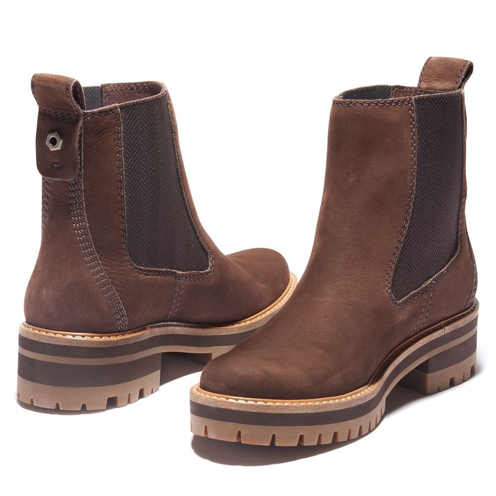 Botas de Seguridad Timberland Mujer Courmayeur Valley Marrones Oscuro - Chile PYX-681439